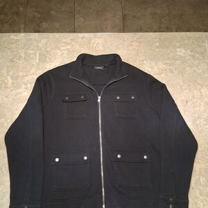 Black Zip-Up Jacket with Pockets